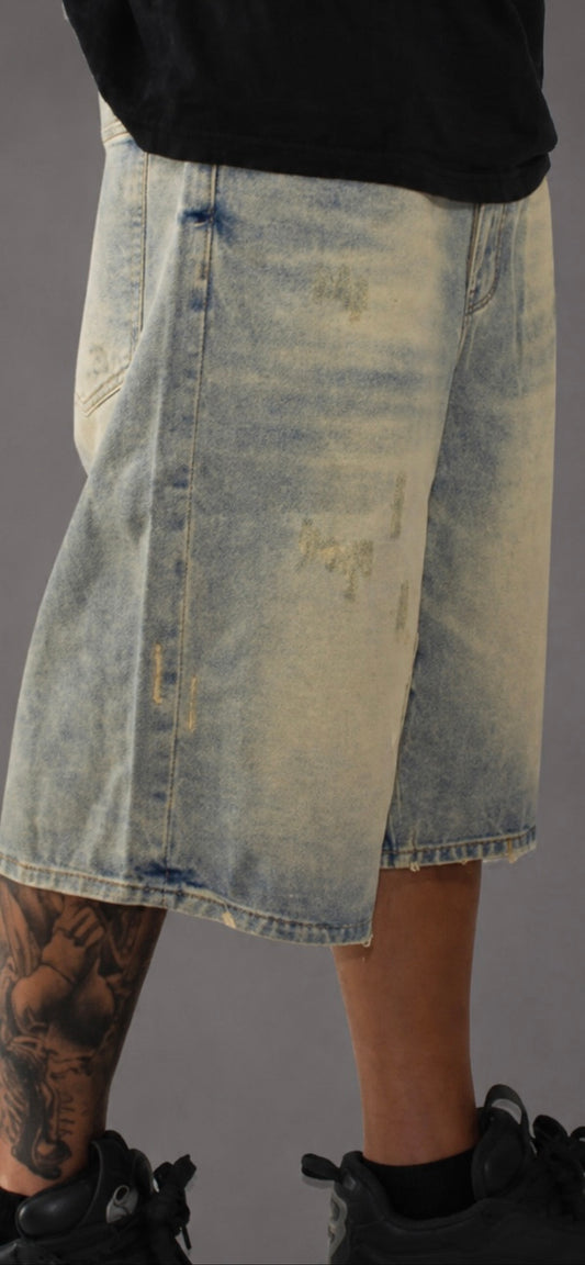 Bermuda jeans sabbiato